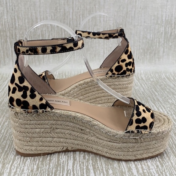 SOLD Leopard Print Jute Platform Wedge Espadrille Sandal - Picture 5 of 11